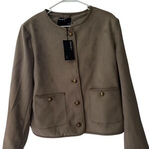 NWT Taupe Women's Button-Front Jacket